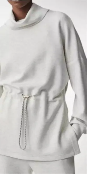 Varley Freya sweatshirt XS ivory cinched adjustable soft thumbnail 1