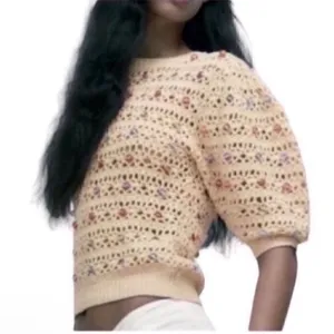 Zara Beige Beaded Sweater(Size Small) thumbnail 1