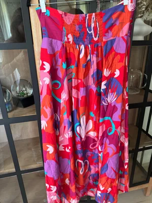Petal and Pup Halter Maxi Dress colorful tropical Strawberry Abstract print midi vacation thumbnail 6