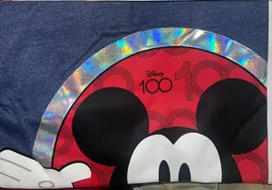 Disney Mickey 100 Graphic Tee - Blue, Red & Black with Holographic Trim thumbnail 1