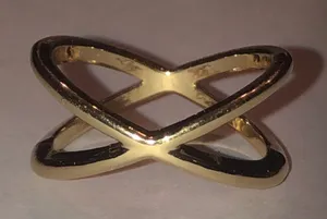 Size 7 Jasmine Lane Gold Tone Dainty Boho X Ring thumbnail 1