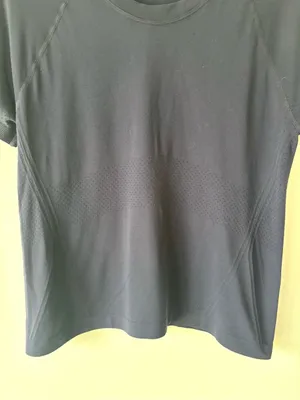 Quince Navy Blue Spandex Athletic Short Sleeve T-shirt Workout Sporty Athleisure thumbnail 5