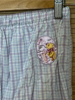 Disney vintage purple plaid Winnie the Pooh pajama lounge pants woman’s medium thumbnail 3
