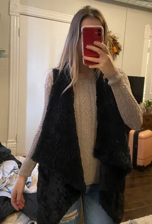 Black Fur Vest  thumbnail 3