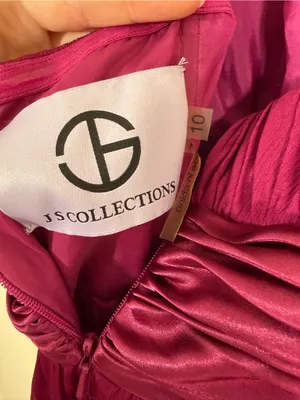 NWT JS Collections Pink Ruffle Halter Maxi Dress Formal Prom Size 10 thumbnail 6