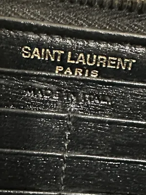 Yves Saint Laurent Black Leather Zip-Around Wallet with Gold YSL Emblem thumbnail 11
