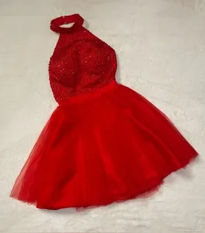 Red Sequin Halter Neck Show Girl Dress size XS/S thumbnail 1