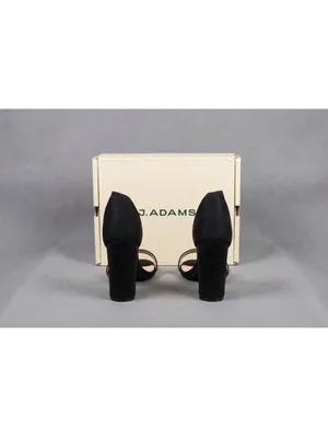 J. Adams Shirley Black Suede Ankle Strap Block Heel Sandal Size 10 NIB thumbnail 2