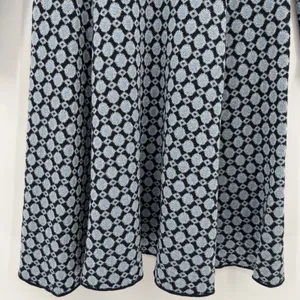 Boden‎ Size 4R Glamorous Metallic Knit Dress Blue Geometric Print Long Sleeves thumbnail 8