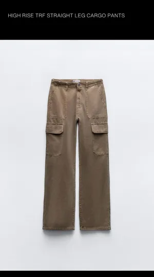 ZARA High Rise Straight Leg Cargo Pant thumbnail 4