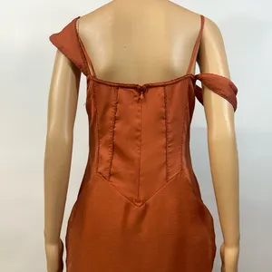 ASOS Orange Maxi Dress with Ruched Skirt Size 6 thumbnail 10