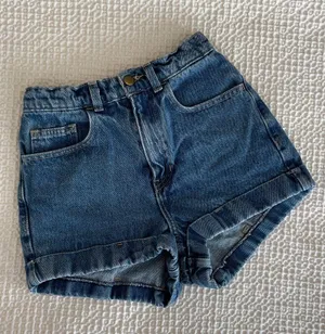 AMERICAN APPAREL Jeans Denim High Rise Cotton Shorts Cuffed Hem Size 24 *Altered thumbnail 1