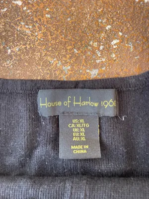 ZARA House of Harlow Black cropped corset going out top sz xl thumbnail 2