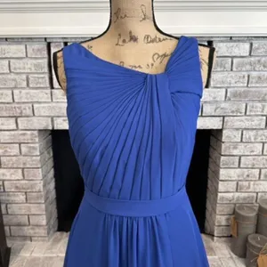 AZAZIE GRACE Royal Blue A-Line‎ Pleated Chiffon Dress Size 6 Bridesmaid Wedding thumbnail 3
