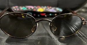 Stylish Brown Oval Sunglasses Black thumbnail 1
