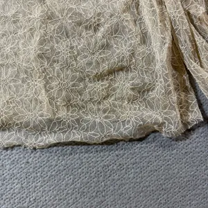 Le Lis Cottagecore Tan Cream Long Sleeve Ruffle Mock Neck Lace Top Large EUC thumbnail 3