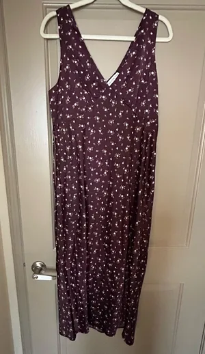 Macys burgundy tie back midi dress thumbnail 2