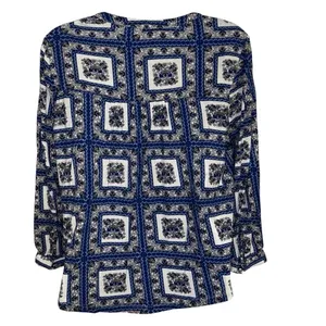 ANTHROPOLOGIE PORRIDGE Belmar Blue and White Popover Blouse EUC‎ Size XS thumbnail 5