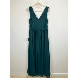Lulus Thoughts of Hue Emerald Green Surplice Maxi Dress Formal Large NWT thumbnail 11