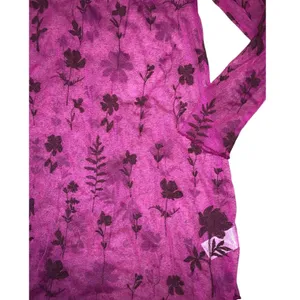 Free People XS Sheer Mesh‎ Floral Mini Dress Magenta Pink Long Sleeve Tunic thumbnail 5