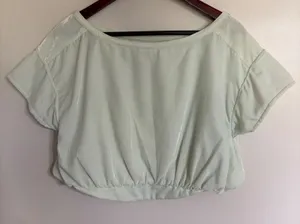 Free People We The Free Mineral Sea Crop Top‎ Mint Green Shimmer OB1901041 XS thumbnail 1
