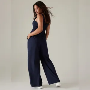 NWT Athleta Passenger Jumpsuit navy blue color Size Small thumbnail 2