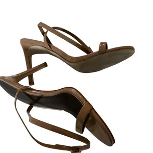 Jeffrey Campbell beige patent leather slingback heels sandals ankle strap sz 7 thumbnail 2