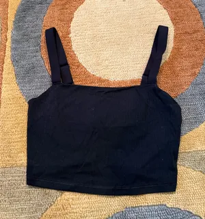 Offline by Aerie Black Real Me Least Support Sports Bra / Crop Tank Top Small thumbnail 1