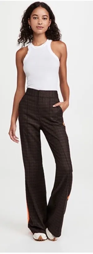 Alice + Olivia Dylan Plaid High Waist Pant Trouser Wide Leg Wool Side Stripe 10 thumbnail 1