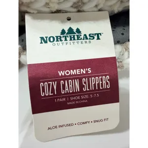 Northeast Outfitters Slipper Cozy Cabin Spacedye Women's S/M Taupe Aloe Infused thumbnail 3