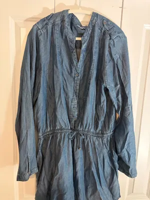 Chambray Long Sleeve Button Down Romper thumbnail 1
