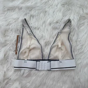 Skims Cotton Rib Plunge Bralette Marble Size XS thumbnail 4