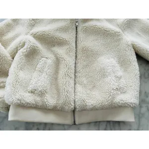 Ann Taylor LOFT Sherpa Teddy Fleece Bomber Jacket Medium Cozy Warm Fuzzy thumbnail 6