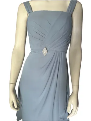 HY Chiffon Two-Piece Midi Dress Blue Size 8 NWOT thumbnail 3