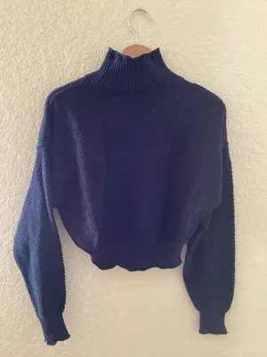 Free People Navy Blue Hailee Sweater Skirt Set thumbnail 3