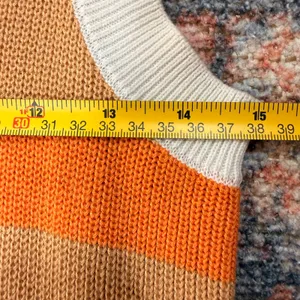 Boutique Striped Knit Maxi Dress Pink Orange Colorblock Side Slit Tank Medium thumbnail 6