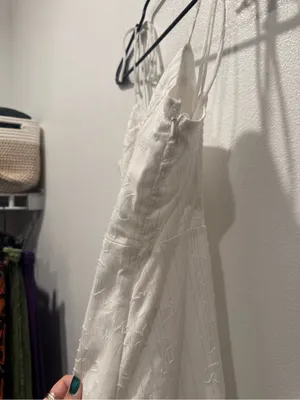 Lulus Loveliest Looks White Floral Jacquard Midi Dress L NWOT thumbnail 7