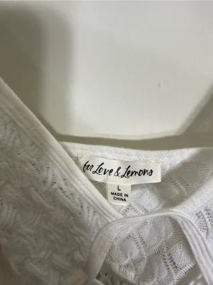For Love & Lemons Tracy Lace Mini Dress White Sheer Large thumbnail 6