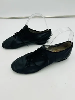 Capezio 7W Adult Black Leather Lace Up Dance Jazz Shoes Style: EJ1 thumbnail 3