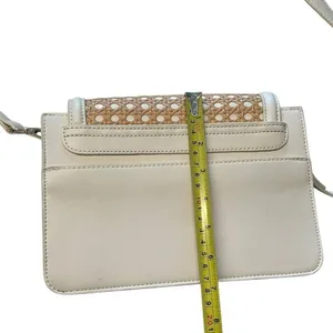 Madison West Jolene Woven Straw‎ Shoulder Bag Purse White Beige Coastal Coquette thumbnail 9
