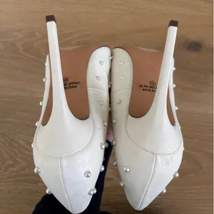 Lulu’s Pointed Toe Pumps Pearls Petitee Size US10 White thumbnail 5