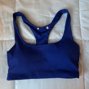 Ribbed Blue Sports Bra thumbnail 1