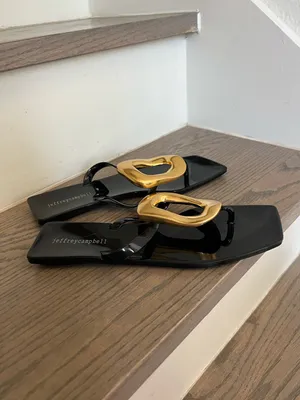 Jeffrey Campbell Linques Flip Flops Sandals in Black NWOB thumbnail 4