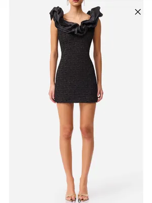 Elliatt Paloma Satin Ruffle & Floral Jacquard Cocktail Minidress Medium thumbnail 6