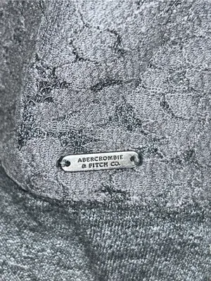 Abercrombie & Fitch Gray Floral Lace Sweatshirt Pullover Top Medium Y2K thumbnail 5