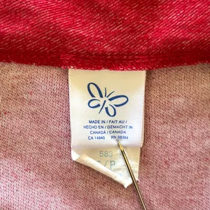Vintage Weekenders Red Denim Knit Track Suit Set: Zipper Jacket & Leisure Pants thumbnail 5