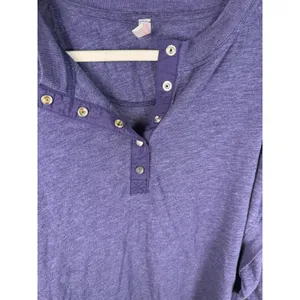 FP Movement Free People Shirt Womens Small Purple Long Sleeve Henley Tunic Boho thumbnail 2