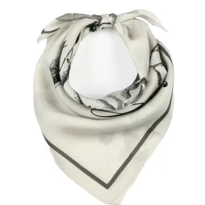 Brand New AllSaints Sanibal Placement Bandana 100% Silk Chalk White thumbnail 4