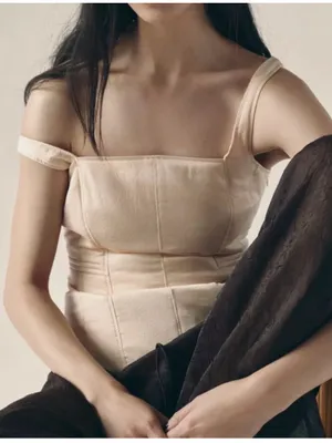 Zara Padded Corset Bustier Structured Satin tank top S neutral / beige S thumbnail 1