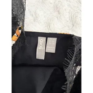 ASOS Black Gold Baroque Lace Trim Sleeveless Going Out Glam Crop Top 4 thumbnail 3